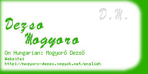 dezso mogyoro business card